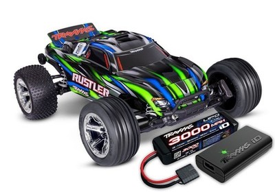 TRAXXAS 37354 RUSTLER 1/10 2WD ST grün BL-2S inkl 2S 3000mAh LiPo & USB-C Lader