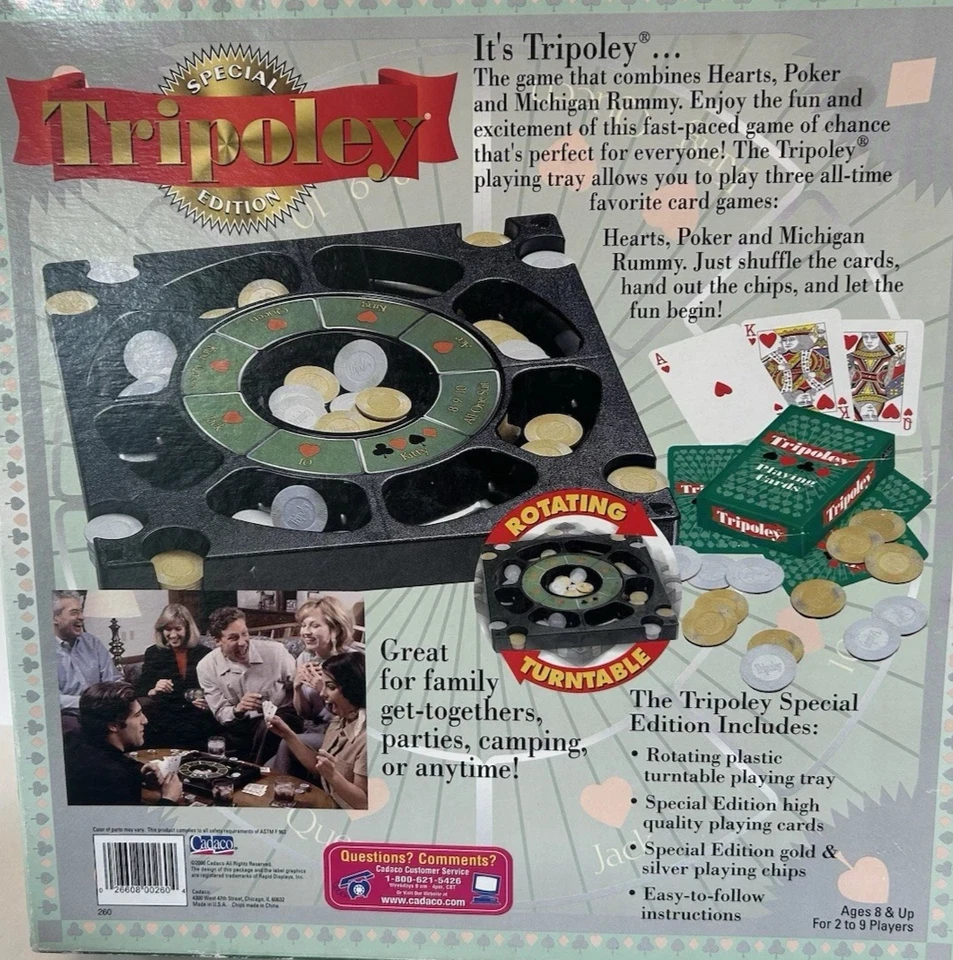 Tripoley 65th Anniv. Ed. w/Rotating Turntable, Cards & Chips 100% Complete Mint! - Image 2 of 2