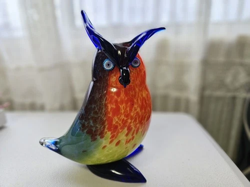 Vintage Murano Glass Owl Signed by Franco Moretti