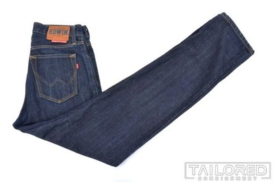EDWIN 403 Solid Blue 100% Cotton Mens Pants Jeans JAPAN - 28