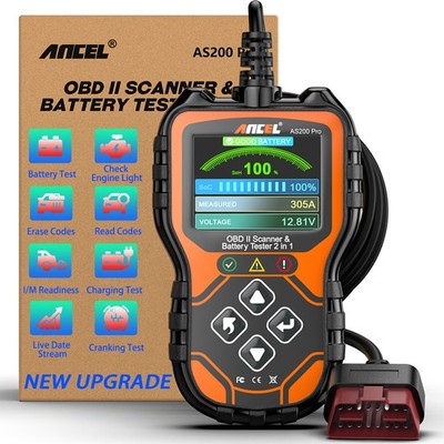 ANCEL AS200 Pro Car Battery Test Code Reader Diagnostic Tool Check Engine Light