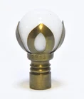 VINTAGE MILK GLASS MARBLE DECORATIVE LAMP FINIAL 1/4 THREAD