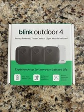 Blink Outdoor 4, 4th Gen 2025 Wireless 3 Camera Security System Sync Module
