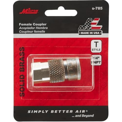 Milton (S-785) 1/4" FNPT Female T-Style Air Compressor Quick Connect Fitting