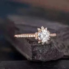 2Ct Round Cut Women's Lab Created Diamond Wedding Ring 14K Rose Gold Plated