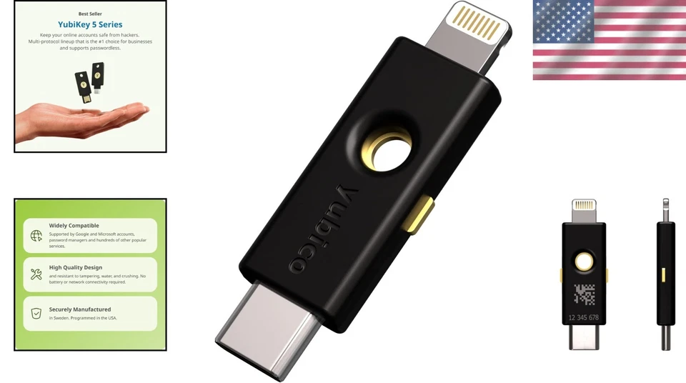 Compact Dual Connector MFA Security Key - FIDO Certified - Image 2 of 4