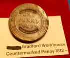 (Pgasteelers1) English Counterstamp 1812 1 penny Union Copper/Bradford Warehouse — photo 3