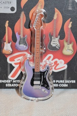 2024 1 oz Silver Coin - Fender Am Ultra Stratocaster Guitar 70th Anniversary
