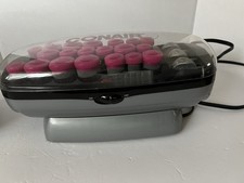 Vintage Conair Hot Rollers Heated Hair Curlers Pink Complete Set w/Clips tested