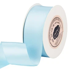 Double Face Light Blue Satin Ribbon 1-1/2" x 25 Yards for Bows Gift Wrap