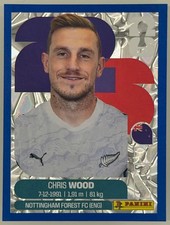 Chris Wood Panini FIFA World Cup 2026 Blue Crumple Parallels Sticker