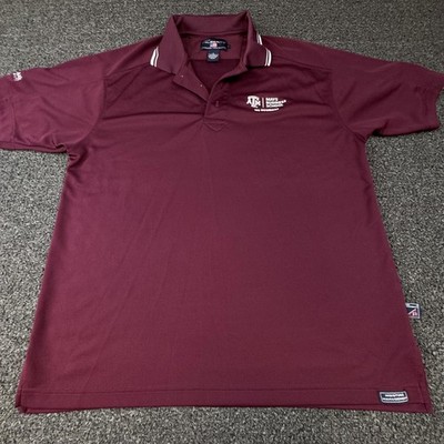 Texas A&M Aggies Shirt Polo Mens Large Maroon NCAA College Mays Business School