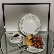 Empress China-Golden Silhouette Japan 4 Pcs Breakfast Set Gold Leaves, Gold Trim