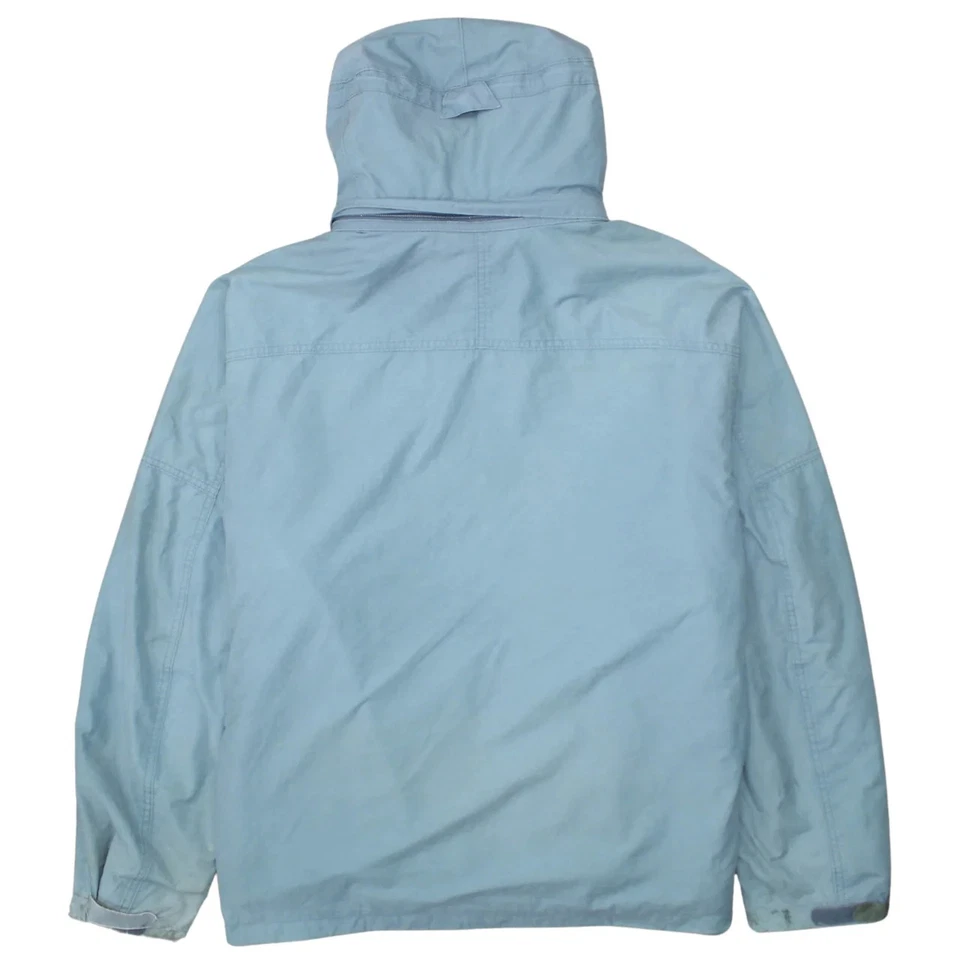 Timberland Light Blue Hooded Jacket Men's Large Zip Pockets Subtle Logo - Image 2 of 4