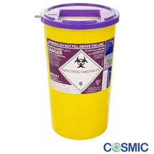Sharpsguard Cyto Container 5 litre Purple Lid Sharps Bin for Disposables