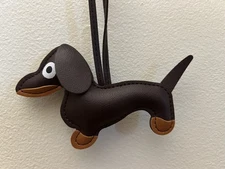 Dachshund Dog Faux Leather Bag Purse Charm, Backpack Buddy, Keychain Accessory 