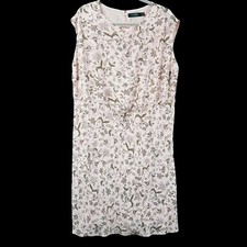 Lauren Ralph Lauren Dress Size 16W Sleeveless Pink Ditsy Floral Print -No Belt