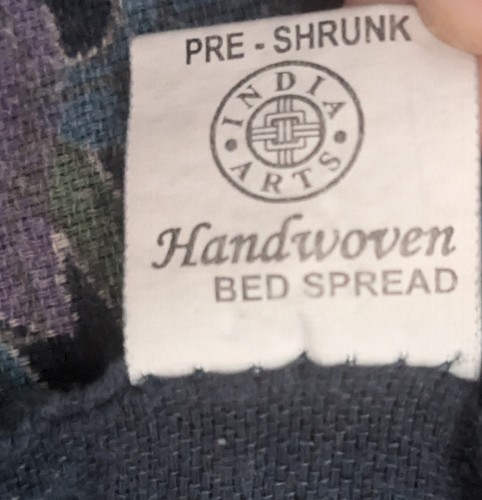 INDIA ARTS Handwoven BEDSPREAD Home Decor Queen WALL HANGING Hippie Boho - Picture 8 of 9