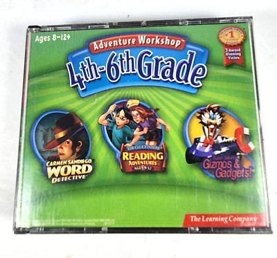 Adventure Workshop 4th- 6th Grade (PC, 2000) 3 Disc Reading Dectective Gizmos