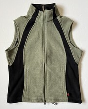 WOOLRICH - Women's Green Full Zip Polyester Fleece Vest - Size Medium