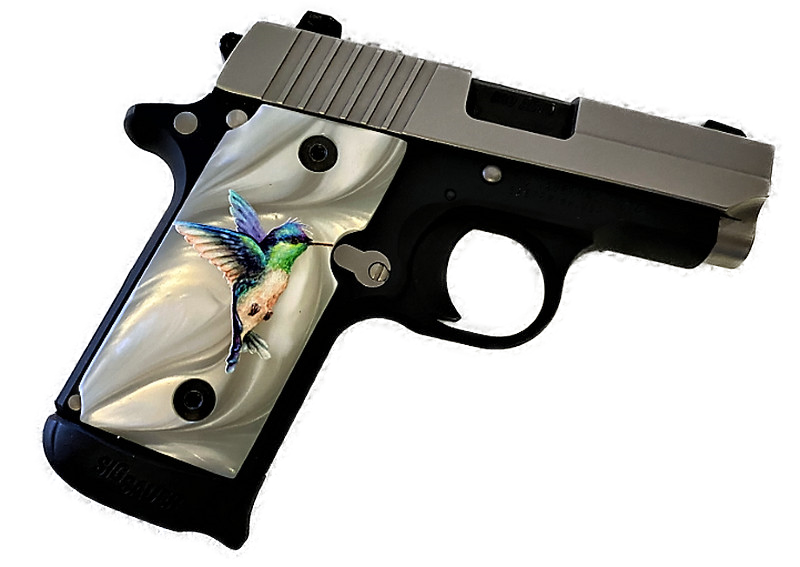 Custom Acrylic SPD Grips For Sig Sauer P238 - Cheetah Print Ambidextrous