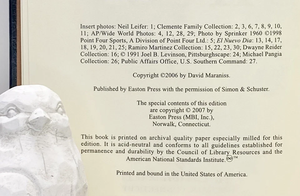 Clemente The Passion and Grace of Baseball's Last Hero SIGNED by David Maraniss Foto 4 de 4