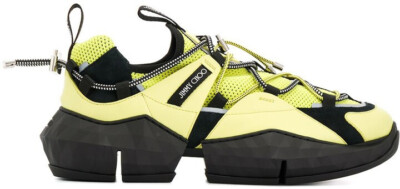 $1250 Designer JIMMY CHOO Men Yellow Logo Shoes Fashion Sneakers