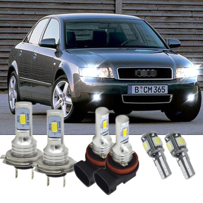 For Audi A4 B6 - 6X 6000K LED Xenon HID Low/Fog/Side Headlight Bulbs