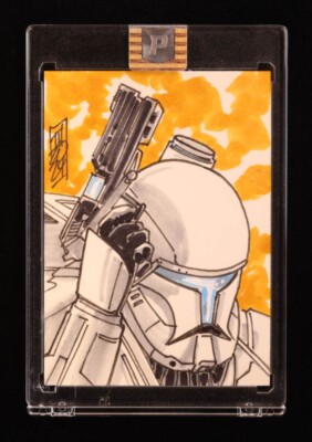 Star Wars Republic Commando Sketch Card Autographed by Tom Hodges 1/1 (Pristine)