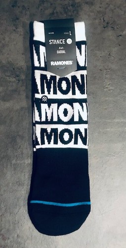 Calcetines Stance Kids Ramones Crew Juvenil Talla LG 3-5.5 Blanco y Negro NYC Punk Nuevos con Etiquetas - Imagen 3 de 4