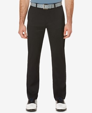 PGA TOUR Mens Black Flat Front Regular Fit Stretch Pants Black 38 x 30