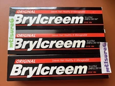 3 VINTAGE Brylcreem Hair Cream 5.5 oz Each ORIGINAL FORMULA New Old Stock