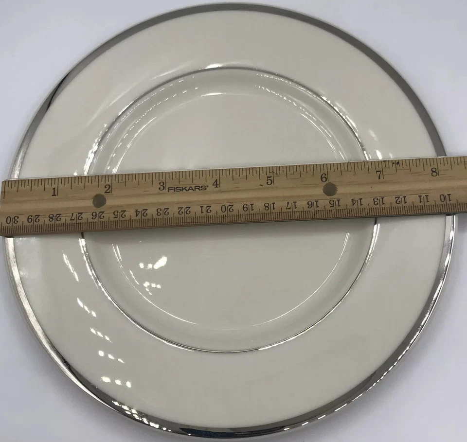 Castleton St. Regis USA 8.25” Salad Plate NOS 45296 Ivory Silver Trim Bone China - Image 2 of 4