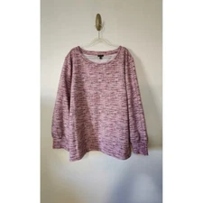 Talbots Plus Size Textured Marled Long Sleeve Top Career Mature Party Casual