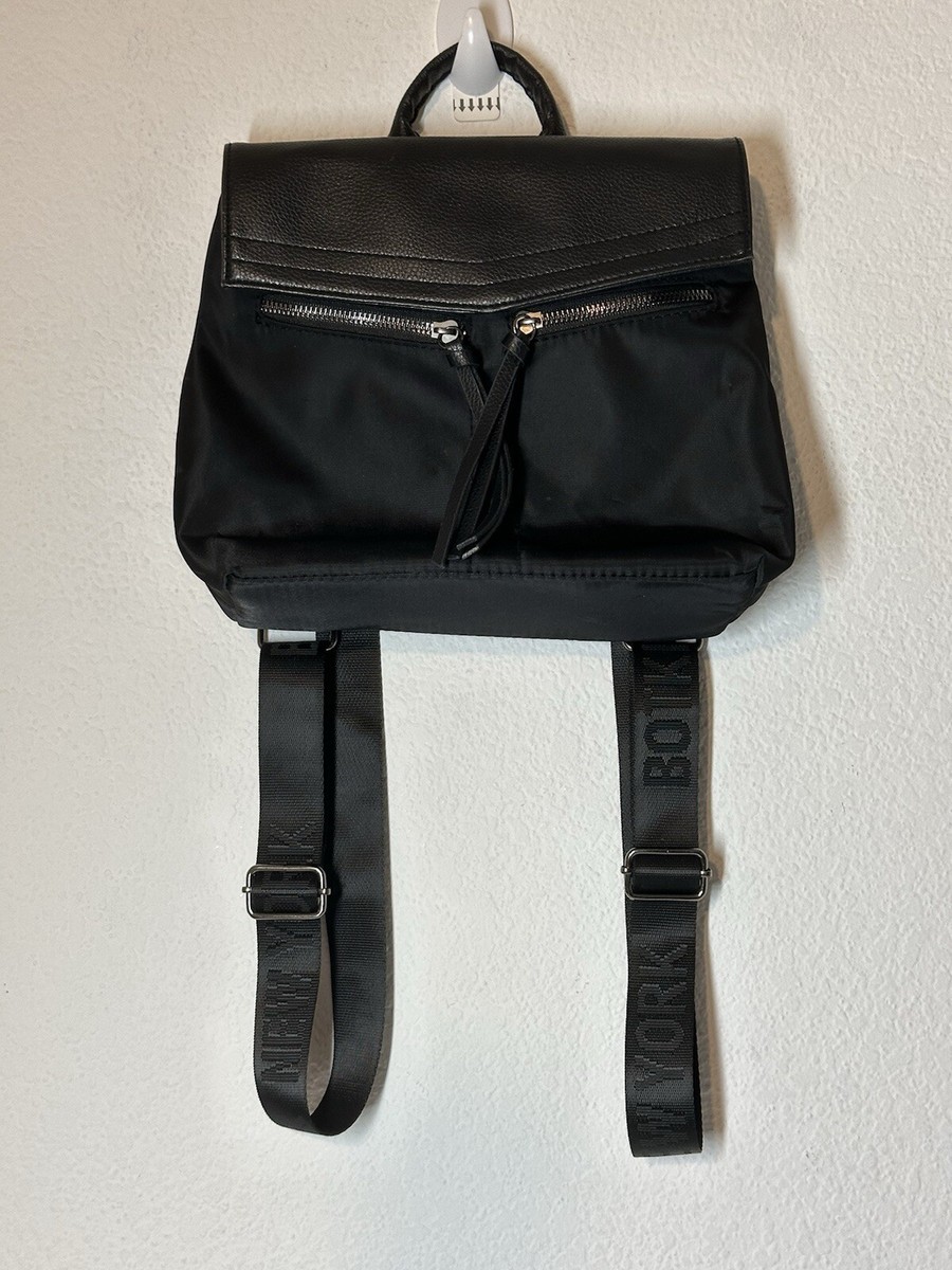 Trigger Mini Backpack Purse Bag Nylon Faux Leather Black Botkier