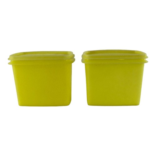 Vintage Tupperware Yellow Shelf Saver Storage Containers W/Lids 1243-4 Set Of 2 - Picture 11 of 17