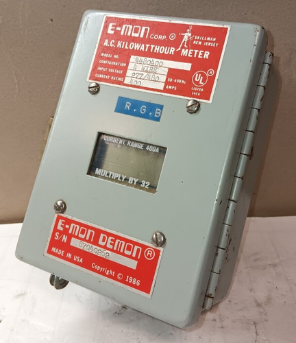 EMON CORP EMON DEMON 4480400 400 AMP AC KILOWATTHOUR METER 480/277 VAC ...