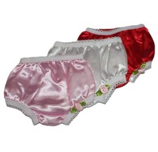 3 Pack Pink White Red Satin Panties Underwear fit 18" American Girl Size Doll