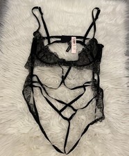 Victorias Secret XL Teddy Black Lace Lingerie Underwire One Piece NEW 119.95