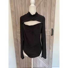 NWT WAYF Black cutout bodysuit large