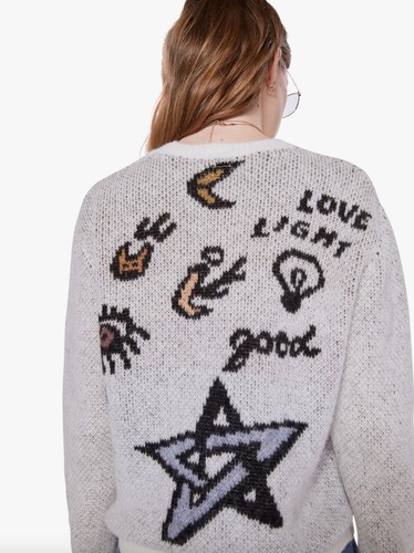 $350 NWT MOTHER DENIM Evil Eye Kitty Cat PROTECTION FROM TROUBLE Sweater Sz XS S - Picture 16 of 24