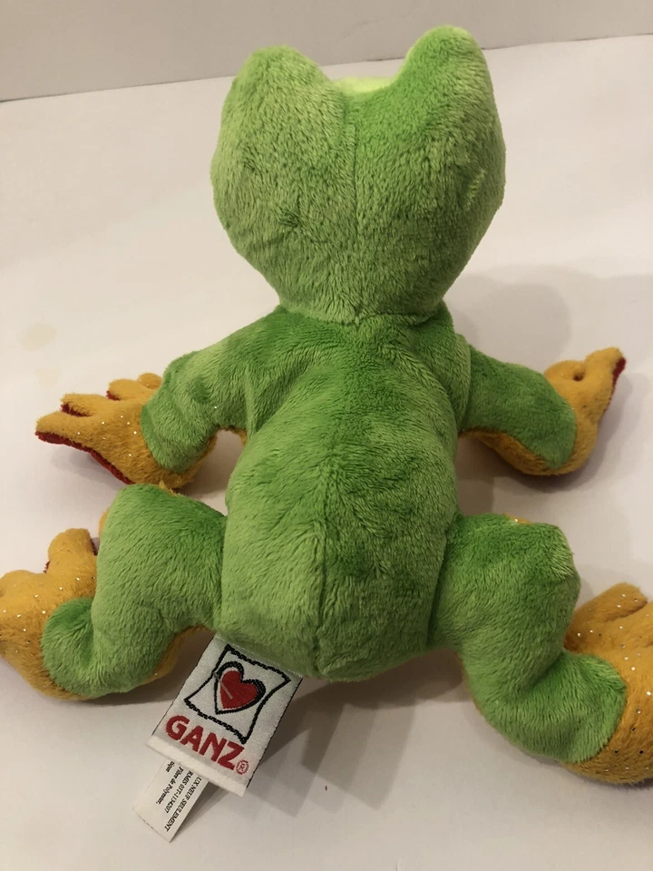 GANZ WEBKINZ TREE FROG Green Yellow Plush Toy Stuffed Animal - Image 2 of 4