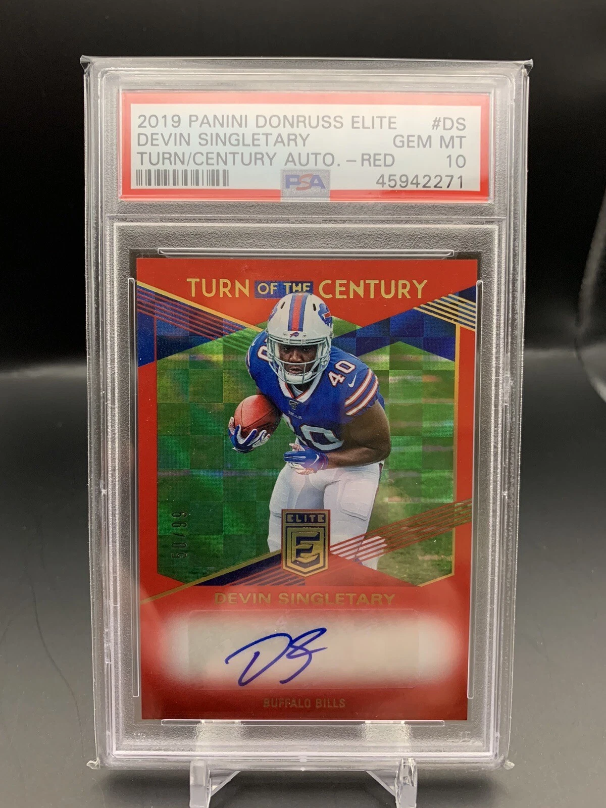 Devin Singletary Panini Donruss Elite Turn of the Century Autographs #DS Red