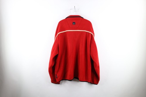 Vintage 90s Nautica Competition Mens XL Spell Out Full Zip Fleece Jacket Red USA - Picture 11 of 13
