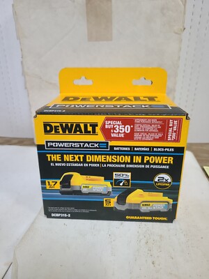 DeWalt DCBP315-2 20V 5Ah & 1.7Ah Powerstack Battery 2-Pack ~ Sealed