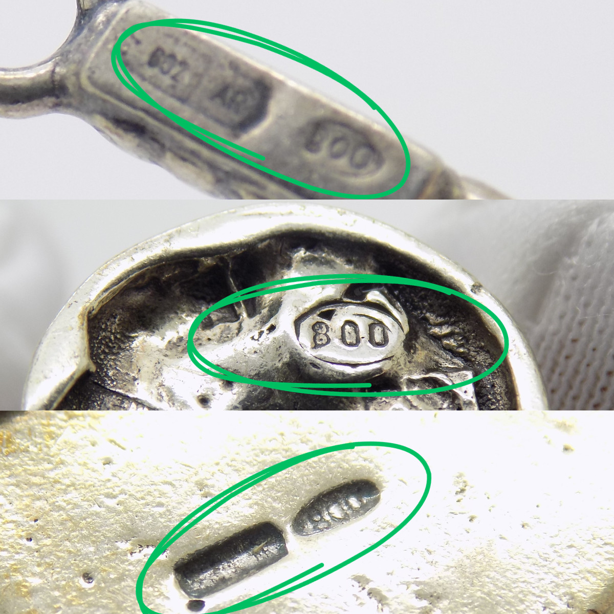 3 x Vintage Italian Handmade Genuine Silver Dollhouse Miniature Collection