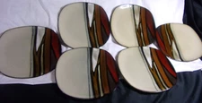 [lot of 6] Gibson Elite Matrice Red Rustic Stoneware 8.75" Salad Plates-RARE!