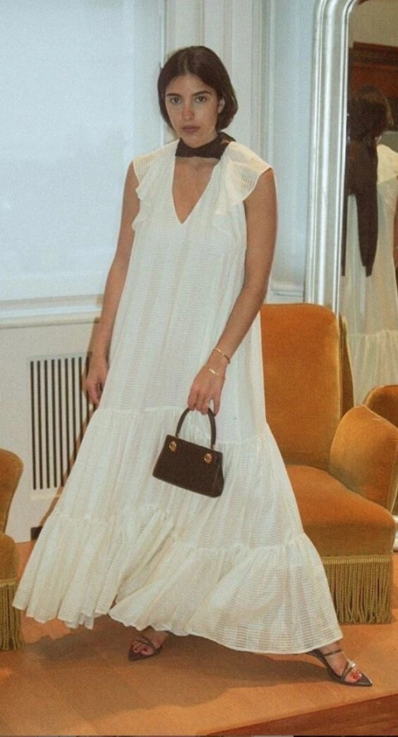Textured Georgette Maxi Dress 00 Tory Burch | eBay