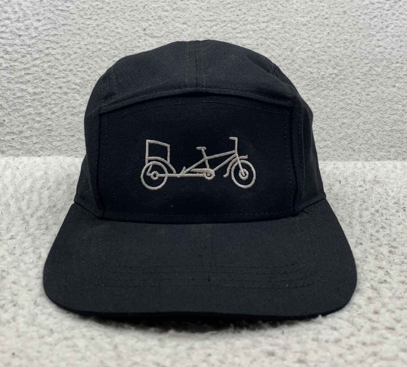 Hat Depot 5 Panel Hat Mens Strapback Black Rickshaw Cycling 