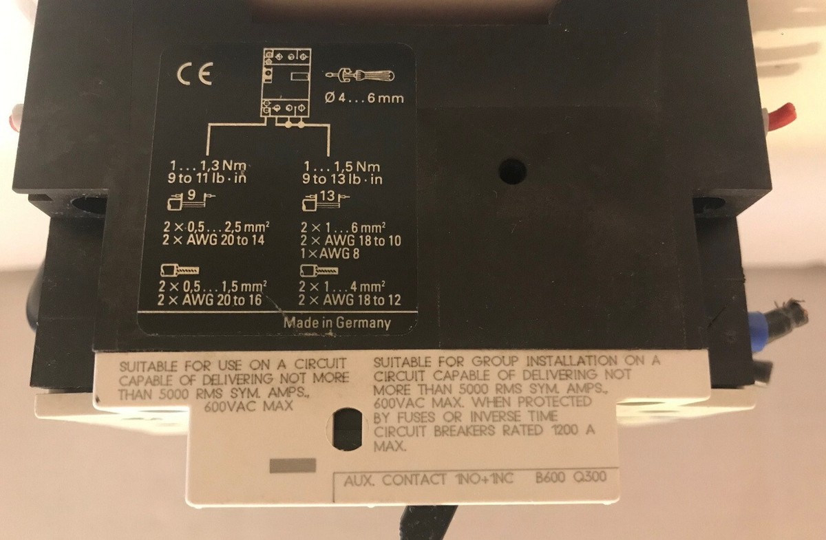 Siemens 3VU1300-1ML00 Interruttore Di Potenza 3 Poli 6-10A 690V – Usato, Made In Germany
